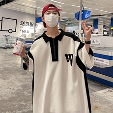 时尚美式撞色翻领透气polo短袖男D6237P45控68，男装T恤，电商A268A