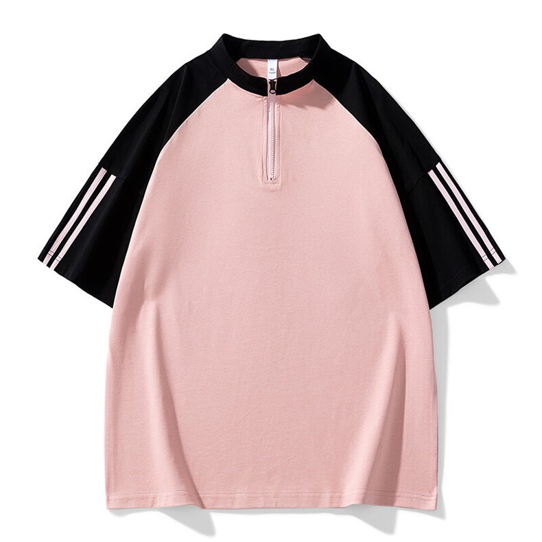 半拉链POLO衫短袖T恤男夏季小众设计感衬衫领半袖上衣，男装Polo衫，星座1206（原A206）
