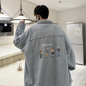 牛仔夹克男大码牛仔外套男茄克 NJ77043-P60加绒款-P75图片