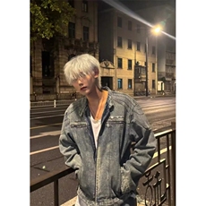 DY2305-P78美式水洗垫肩拼接牛仔外套潮牌夹克男-网图档口大货，男装夹克，星座603-2