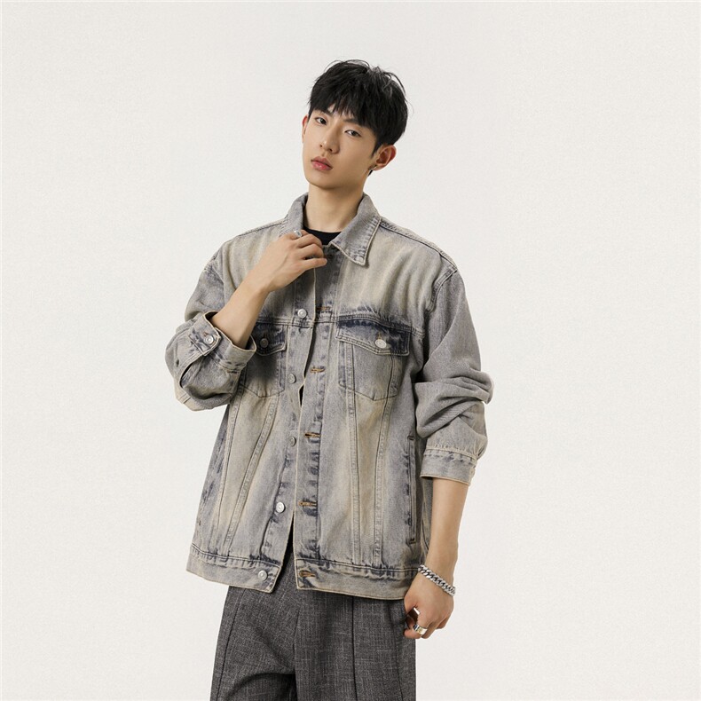 2025新款男士水洗工装牛仔夹克外套上衣N1077/P98,男装工装外套,星座202