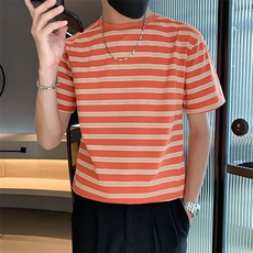 夏季新款短袖t恤男修身条纹半袖体恤上衣G38，男装T恤，星座1116A-2（原606A-1）