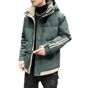 冬季男潮牌加厚保暖韩版帅气两道杠连帽羽绒服外套HOZ01-P170图片