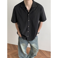 衬衫男短袖夏季冰丝轻熟风男装五分中袖衬衣外套C204-P35，男装T恤，星座308B-2