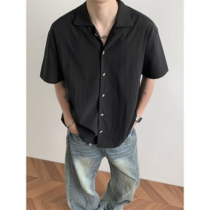 衬衫男短袖夏季冰丝轻熟风男装五分中袖衬衣外套C204-P35图片