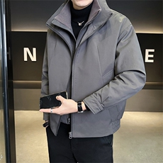 新标90绒店主风冬季男士立领假两件羽绒服保暖外套2668-P265，男装羽绒服，电商B328