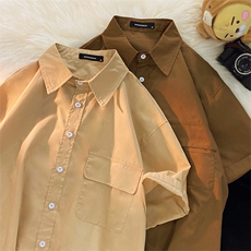新品夏季小清晰短袖衬衫咖啡厅工装休闲衬衣XZ222-7-T76-38，男装T恤，星座222-7
