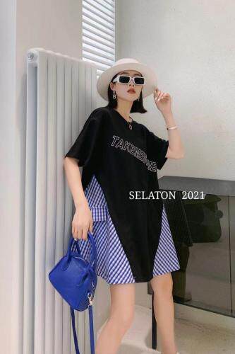 格子平接连衣连衣群，女装，雪蘭桐