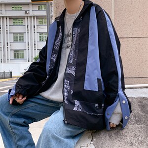 拼接外套新款韩版学生百搭潮流帅气春秋腰果夹克HY060-P70 控价89图片
