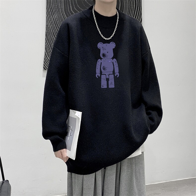 控68半高领毛衣男士大码针织衫男毛线衣男M18242-P45加绒款-P65,男装针织衫/毛衣,电商A040