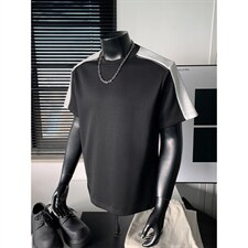 2026夏季新款拼接270g华棉复古短袖T恤男DT6260特P25建议零售价68，男装T恤，电商A001