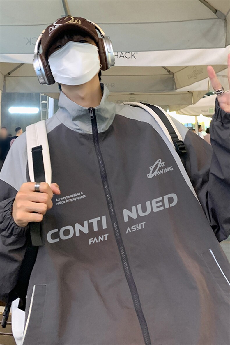 秋新户外登山服休闲连帽潮帅冲锋衣男夹克外套F6401P80控108,男装夹克,电商A268A