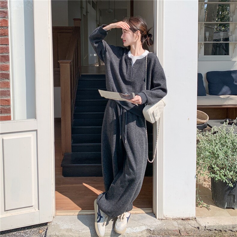 有货春新款拼接假两件套装AD1005-P195K318,女装套装/套裙,2B187