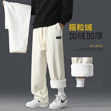 美式秋冬季2024新款潮牌直筒阔腿宽松垂感休闲裤JR1098-特批-45，男装休闲裤，星座718-1