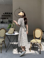 [现货]波点收腰显瘦连衣裙，两色、三个尺码，女装连衣裙，依柏璐(1F)