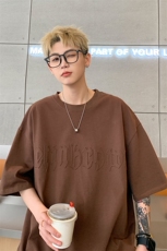 港风钢印字母潮短袖T恤男DT77775P25块特价控48：供抖音视频，男装T恤，星座227-7