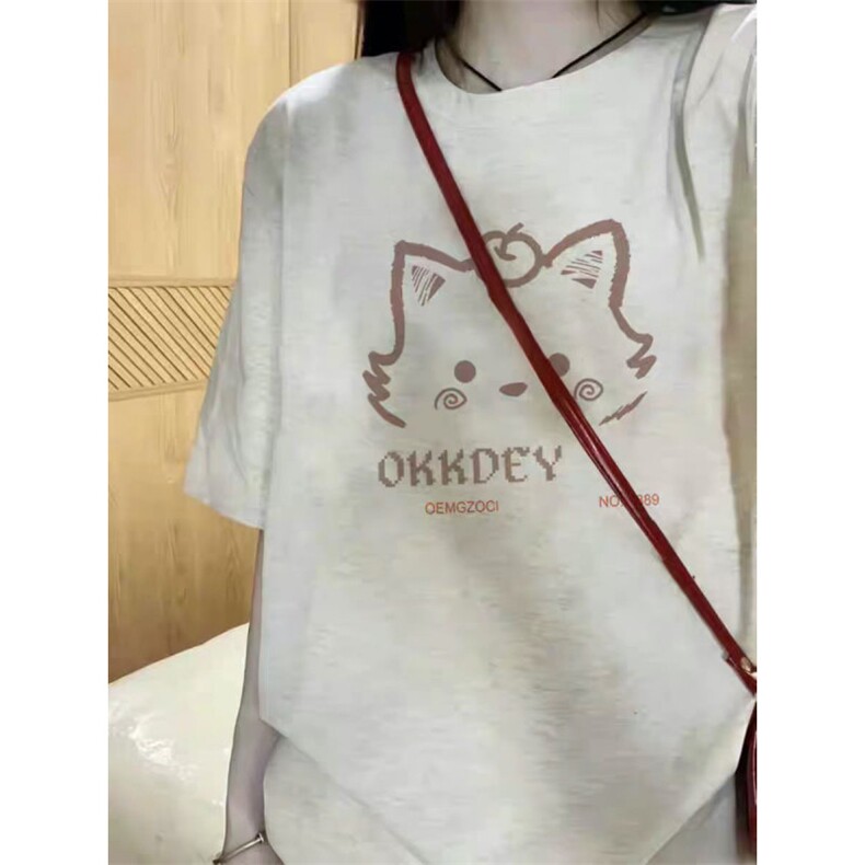 T0215-P25  卡通小熊印花纯棉短袖 学院风学生情侣穿搭图片