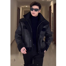 冬季美式机车美拉德复古皮毛一体夹克棉服外套男M137-P165(网图），男装夹克，电商B267