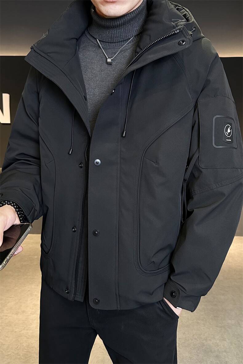 新标连帽轻奢男羽绒服现货高品质情侣保暖外套数据款,男装羽绒服,电商A237