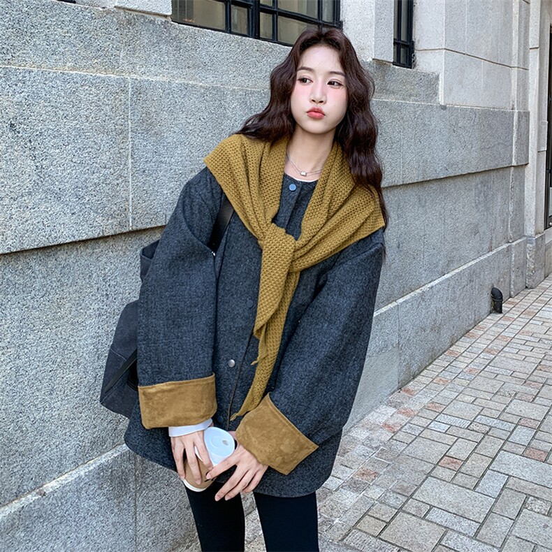6879数据款大货已出现货夹棉带披肩呢外套P185K278,女装羊绒大衣,2D034