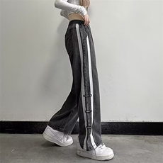潮流时尚休闲男女牛仔裤美系条纹运动直筒长裤百搭P42，男装牛仔裤，四季星座218-1