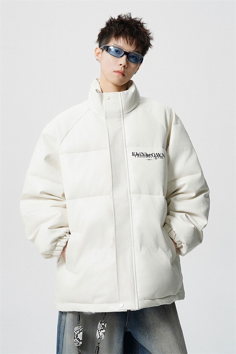 鳄鱼纹印花设计大码M-5XL手塞棉夹克PU皮棉服外套男8507P120控158,男装夹克,星座227-7