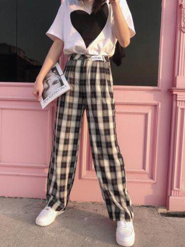 春夏新款格子阔腿裤,女装,1+1 MAIN ROAD
