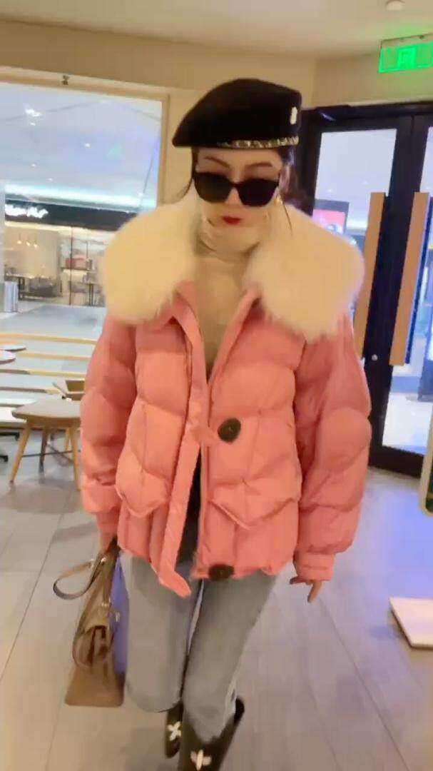 大毛领海军领羽绒服大，女装羽绒服，泰靡(1F)