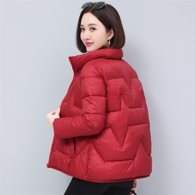 立领棉服女冬季2022新款时尚小棉袄宽松保暖棉衣外套,女装棉衣/棉服,涵誉