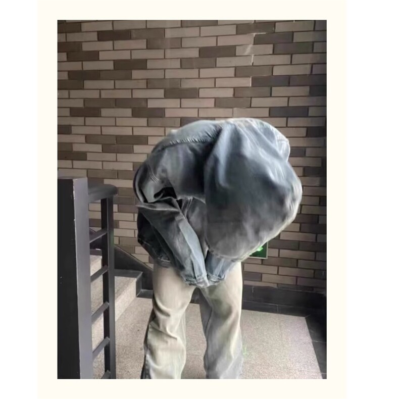 JK8605-P56美式复古连帽牛仔外套男春秋款500g重磅水洗卫衣,男装工装外套,电商B323A