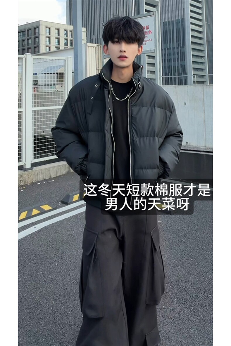 秋冬新款个性时髦棉衣经典短款设计舒适港风文艺上衣HY875P95,男装棉衣,电商A102B