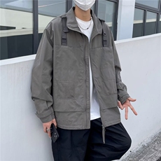 春秋季美式复古ins立领宽松工装外套机能夹克男痞帅冲锋衣J3126，男装夹克，星座1116A-1（原606A）