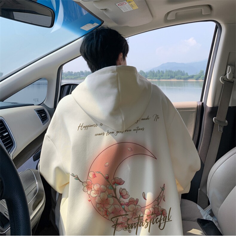 2025秋季新款风月亮印花宽松连帽卫衣wlcm5004-特批35控59,男装卫衣,星座605(原A050)