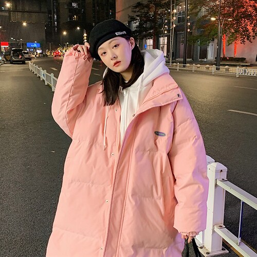 新款假两件拼接中长款情侣装棉衣加厚连帽棉服A071-Y296-P135，男装棉衣，电商A071