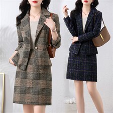 罗得堡2022年秋装新款连衣裙套装7809，女装套装/套裙，罗得堡