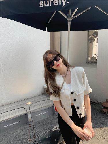 【现货】夏季新品小香不规则短袖，女装，F/TU