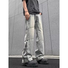 直筒休闲牛仔裤彻拉链水洗微喇裤子N5522，男装牛仔裤，星座1116A-1（原606A）