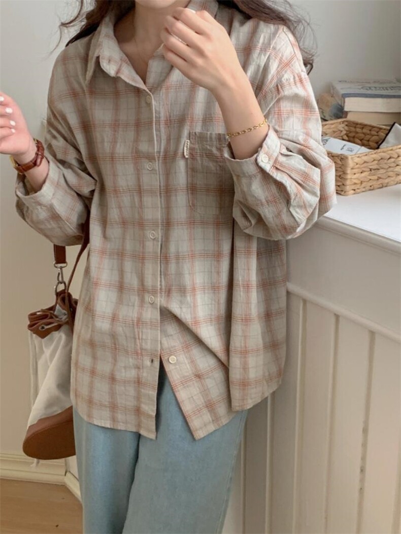 简约格子衬衣，其它，DAP