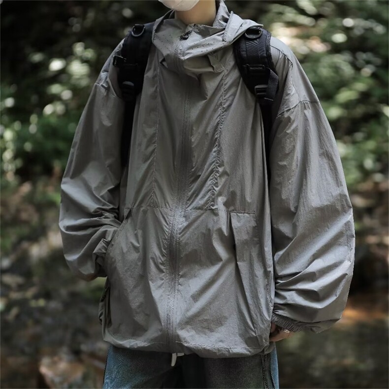 户外防晒衣服男女夏季防紫外线山系透气皮肤衣连帽外套FS9257-P45,男装防晒衣,星座1008-1