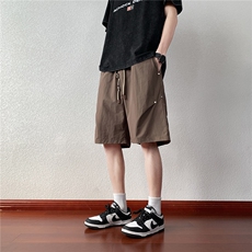 褶皱铆钉设计速干五分短裤DK007模特酒店锦纶(S-2XL)TP22，男装休闲裤，电商A088