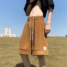 抖音品质重磅菠萝格字母印花短裤男宽松大码五分裤NK121-P45控58，男装休闲裤，星座808A-1
