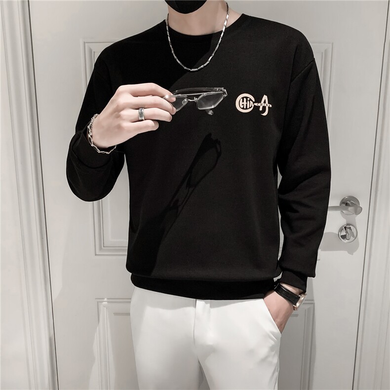 卫衣男3108/p45新款烫花宽松圆领卫衣运动潮牌打底衫上衣,男装卫衣,电商D303