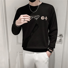 卫衣男3108/p45新款烫花宽松圆领卫衣运动潮牌打底衫上衣，男装卫衣，电商D303