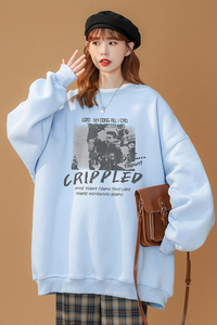 2024春装新款美式hiphop连帽卫衣高街潮流宽松卫衣W157 P30控48图片