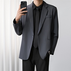 小西装男士外套春秋季韩版潮流高级感宽松商务休闲西服上衣W09，男装西服套装，星座516A