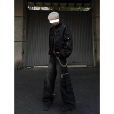 春秋美式复古机车风夹克男短款痞帅飞行员棒球服cleanfit外套潮牌，男装夹克，星座1210-1