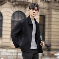 羊毛双面呢子外套男短款毛呢夹克高级感休闲男装AD6660-P255控428，男装毛呢大衣，电商A355（原A415）