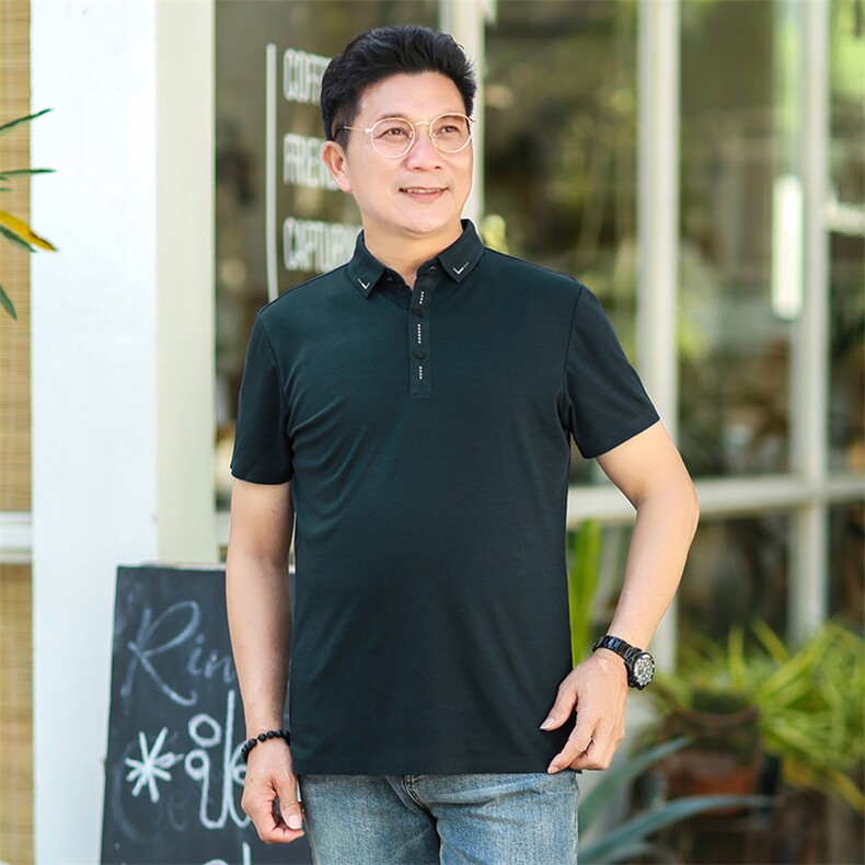 polo衫中年商务休闲男装夏季新款男士短袖T恤半袖翻领宽松上衣服,男装Polo衫,电商B212（原钱塘6029）
