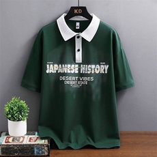 25061-P40夏季时尚休闲T恤男POLO衫港风宽松翻领短袖T恤撞色潮牌，男装Polo衫，电商D310B