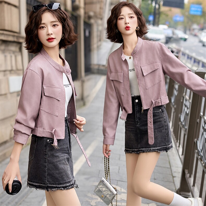 2025年春季现货时尚潮流女装精品皮衣外套,女装皮衣,1C078